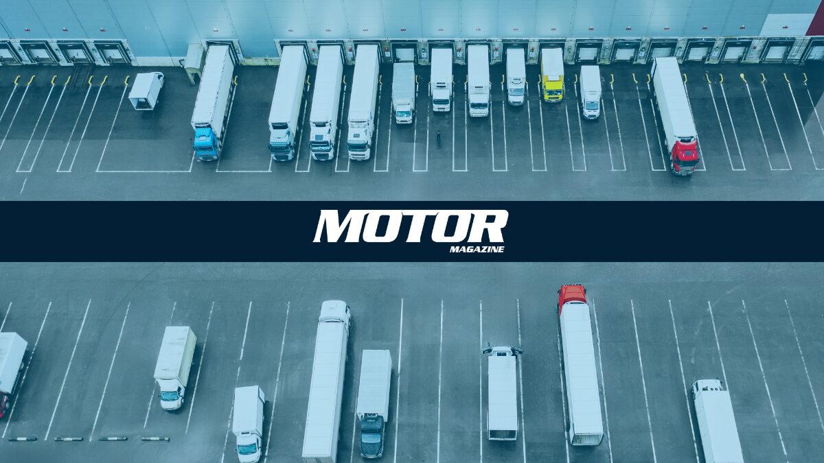 MOTOR Magazine's August issue feature image, showing a lot of heavy-duty trucks.