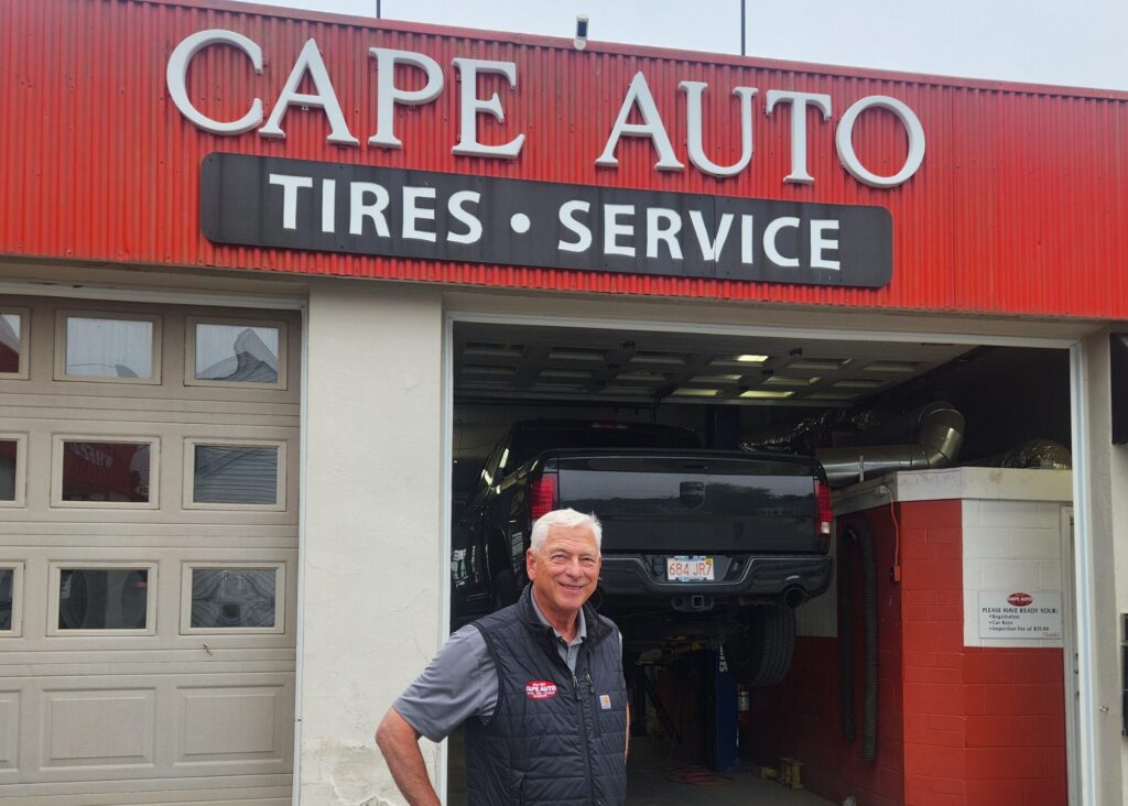 Dave Gallerani outside the Plymouth, MA facility where phased investments—from HV safety gear to an Autel ADAS bay—have positioned Cape Auto as a regional EV/Hybrid leader.