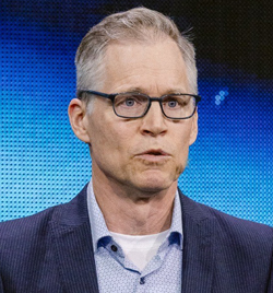 Timothy Gotsick, Vice President of Technology and Innovation at MacDermid Enthone Industrial Solutions, speaking at an industry event.